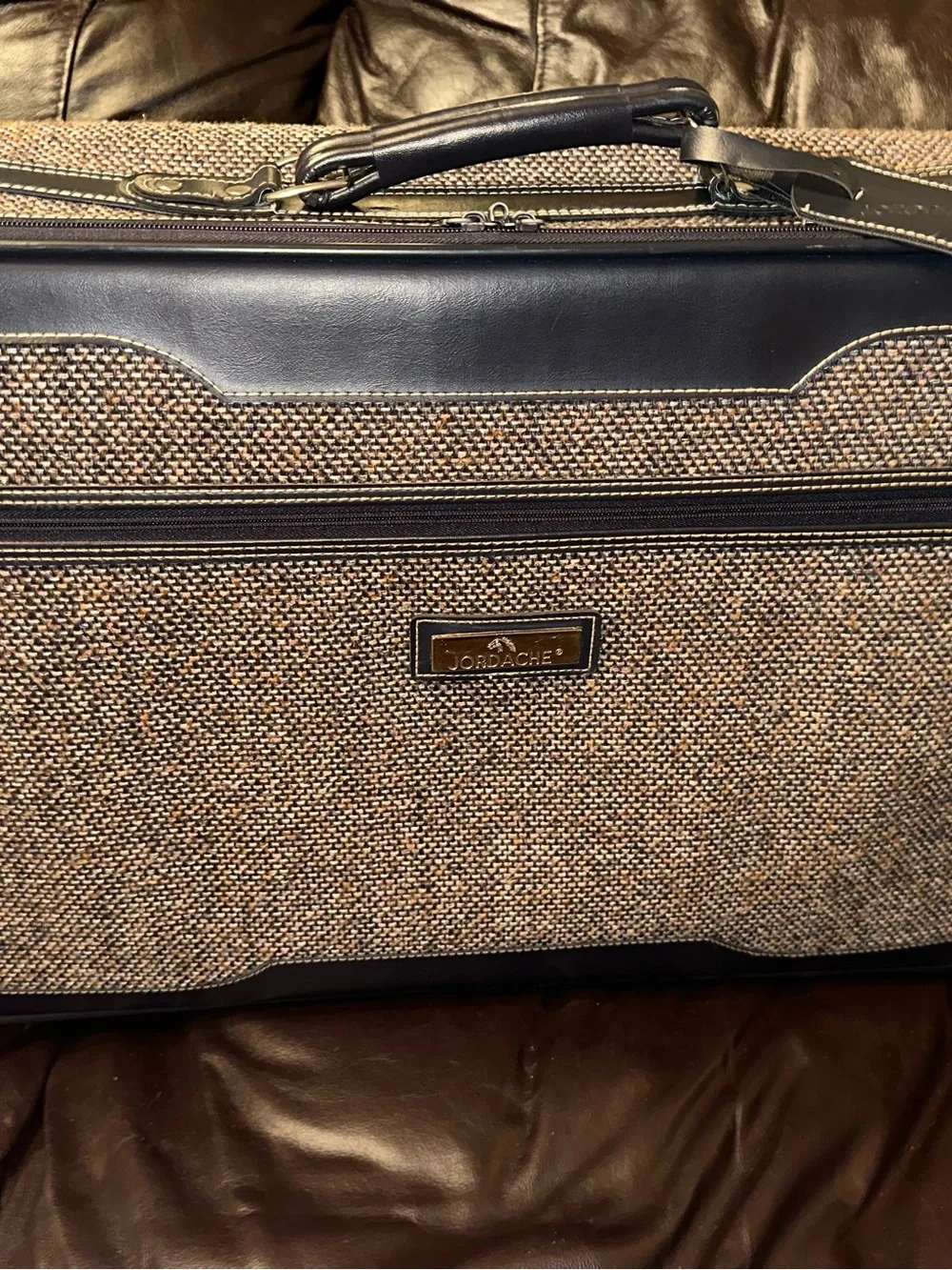 RARE FIND! Jordache Blue Tweed 3 piece Luggage Set. 90’s Vintage EUC!👀😯